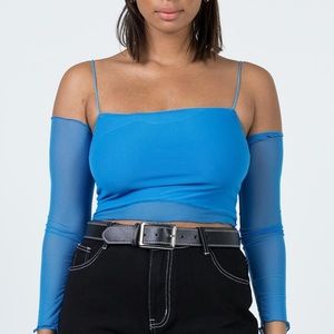 PrincessPolly Sheer Sleeve Top
